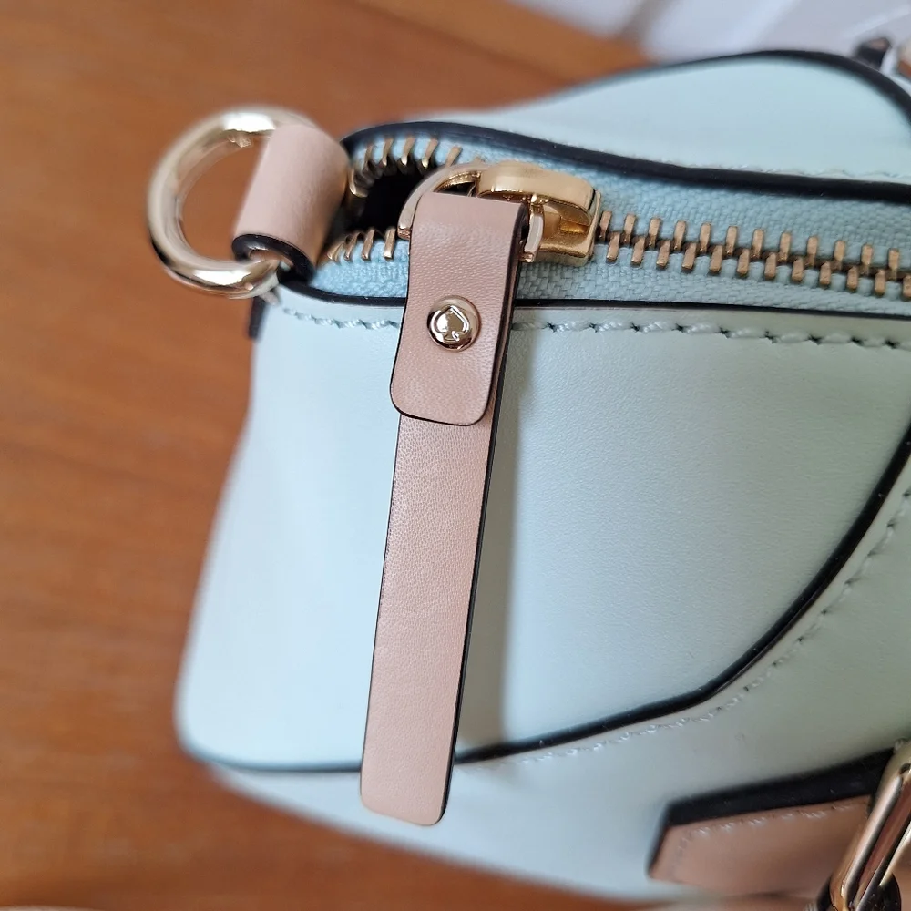 Kate Spade Mint Leather Satchel Structured Crossbody Bag Pippa Doctor Green NEW